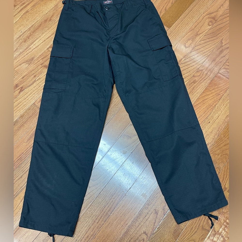 Tru-Spec Men’s Size LR BDU Black Pants Ripstop Tactical Cargo NWOT